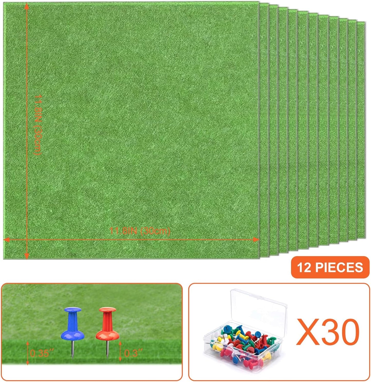 Cork Boards for Walls 48" x 36" Felt Board Alternative, 12 Pack Felt Wall Tiles Bulletin Board, Large Cork Board for Office Pin Board Tack Board Cork Boards