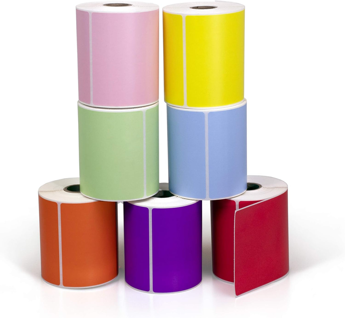 4" X 6" Direct Thermal Perforated Stickers Labels for Shipping Labels, Inventory, and Color Coding - Compatible with Zebra, Rollo, Godex and More (Pink, 1 Roll)