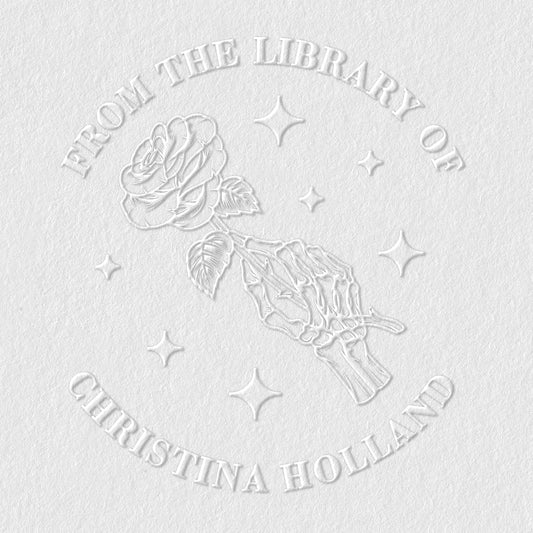 from The Library of Embossers & Stamps for Fantasy Book Readers | Custom Embosser | Custom Stamp | Ex Libris | Elevate Your Fantasy Collection of Stories and Novels (Design 17, Embosser)
