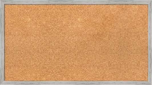 Amanti Art Natural Cork Board for Wall, 15x27 Vision Board with White Frame, Medium Corkboard Office Decor for Home Organization, Cottage Corkboard Pinboard to Display Items for Home Organization in