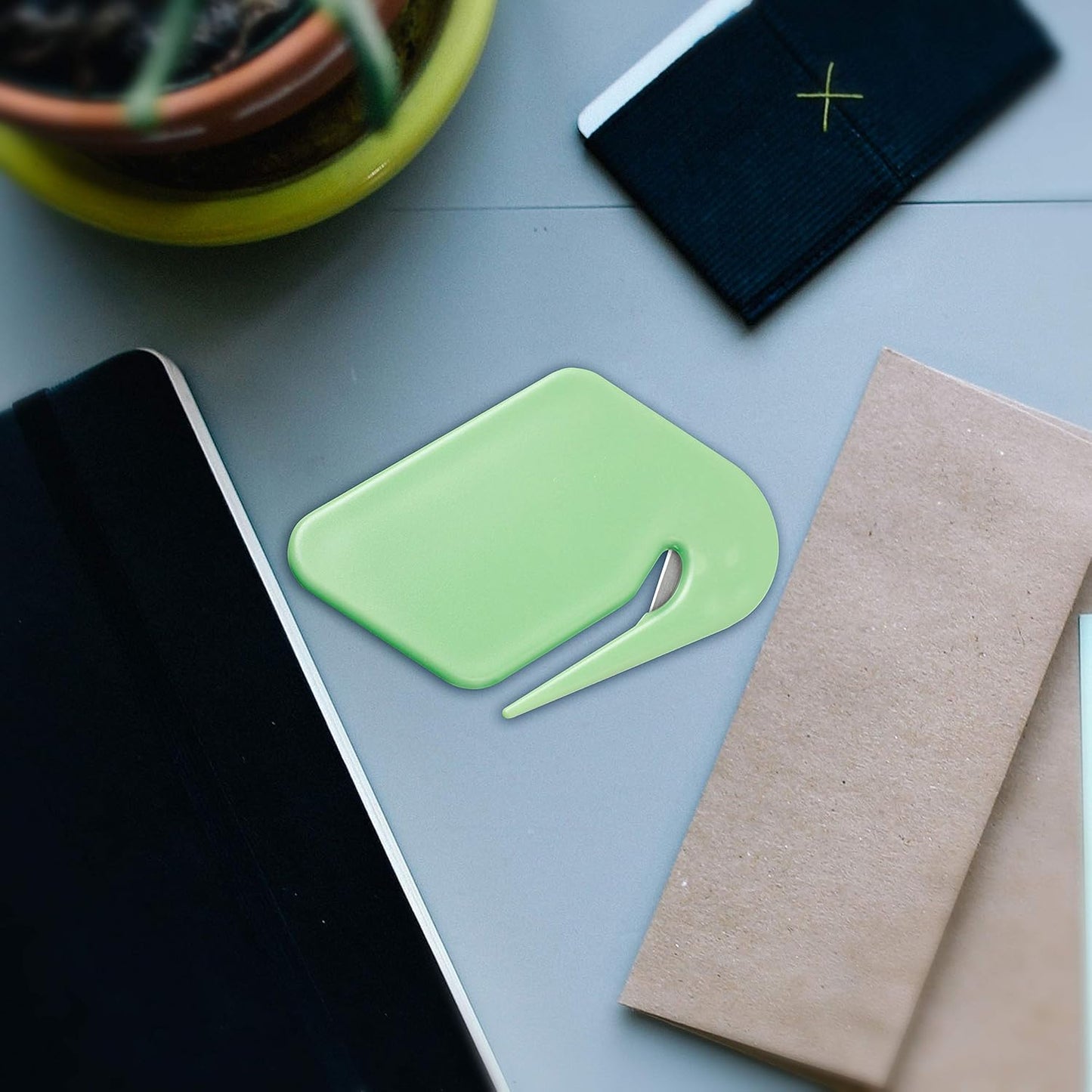 Translucent Plastic Letter Openers Set of 10, Bulk Pack - Perfect for Home or Office - Green