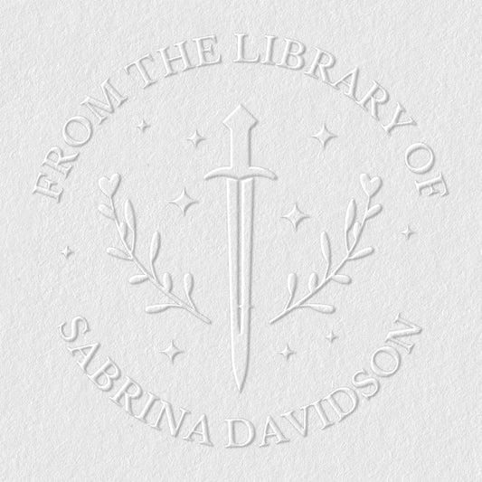 from The Library of Embossers & Stamps for Fantasy Book Readers | Custom Embosser | Custom Stamp | Ex Libris | Elevate Your Fantasy Collection of Stories and Novels (Design 19, Embosser)