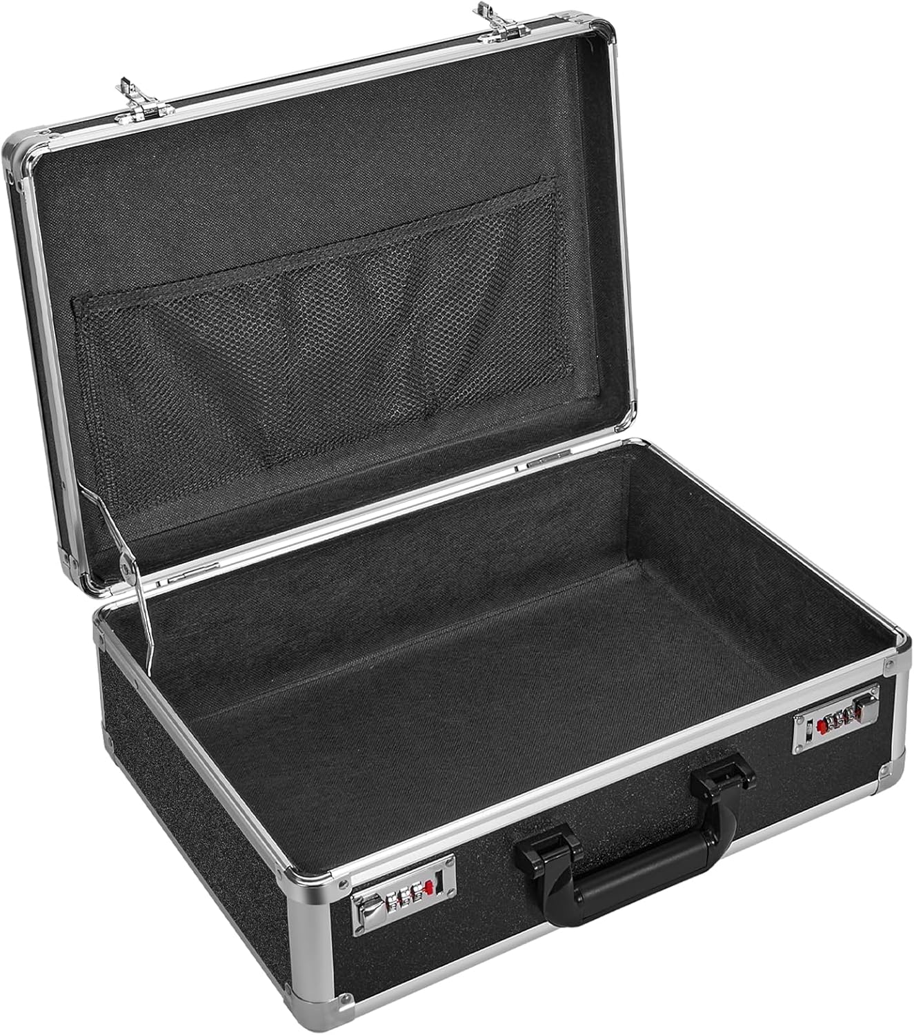 File Organizer Storage Box - 18.8 x 14.5 x 6.2 Inch X-Large, Portable Locking Storage Totes with Dual Combination Locks, Lock Boxes for Personal Items, Cash, Briefcase - Black