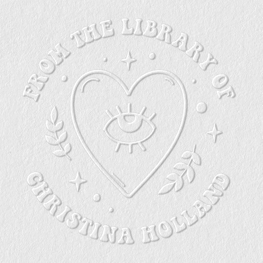 from The Library of Embossers & Stamps for Fantasy Book Readers | Custom Embosser | Custom Stamp | Ex Libris | Elevate Your Fantasy Collection of Stories and Novels (Design 7, Embosser)