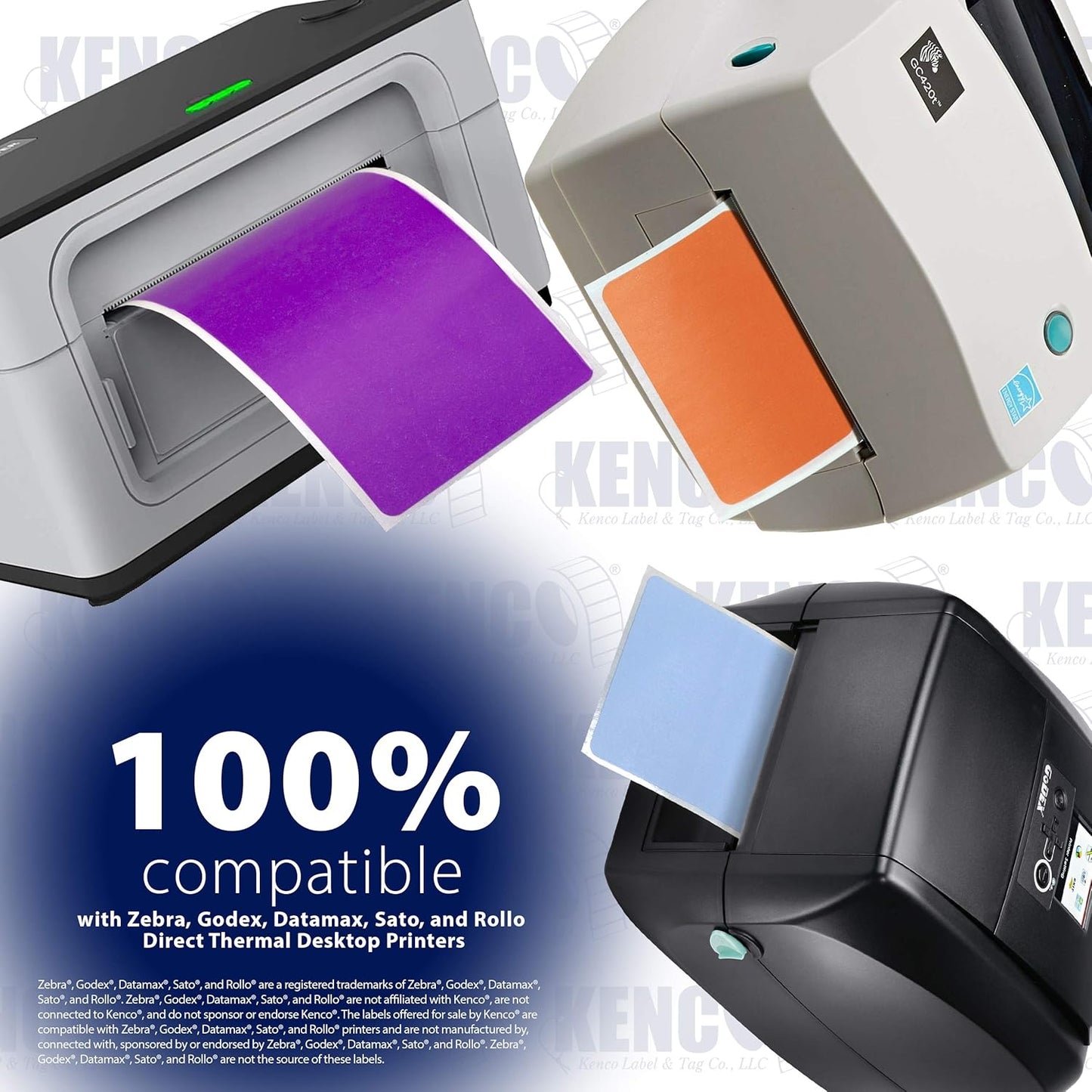 4" X 6" Direct Thermal Perforated Stickers Labels for Shipping Labels, Inventory, and Color Coding - Compatible with Zebra, Rollo, Godex and More (Blue, 12 Rolls)
