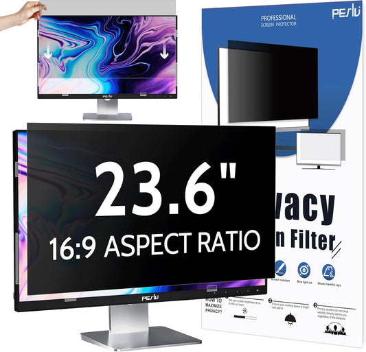 Privacy Screen for Computer Monitor 23.6 Inch 16:9 Aspect Ratio, Anti Blue Light Glare Removable 23.6 in Privacy Screen Filter Protective Film, HD 23.6 Inch Privacy Screen Protector for Monitor