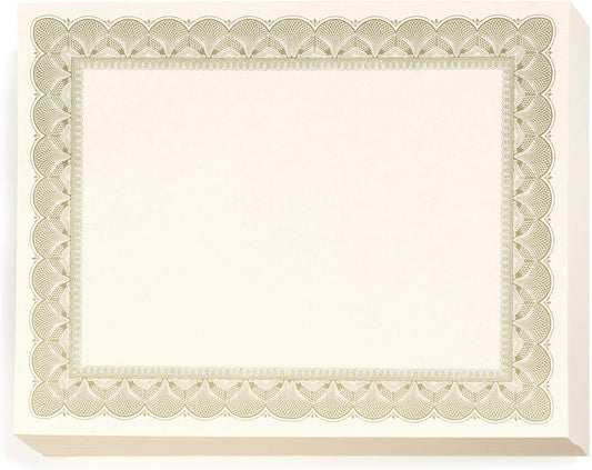 PaperDirect Gold Metallic Traditional Metal Colored Standard White Parchment Certificates, 8.5 x 11, 100 Count