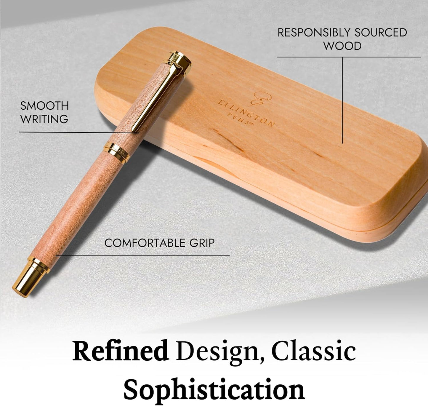 Elegant Wood Fountain Pen Set – Includes Wooden Pen Box, Ink Converter, 6 Ink Cartridges, and Gift Box – Writing, Calligraphy