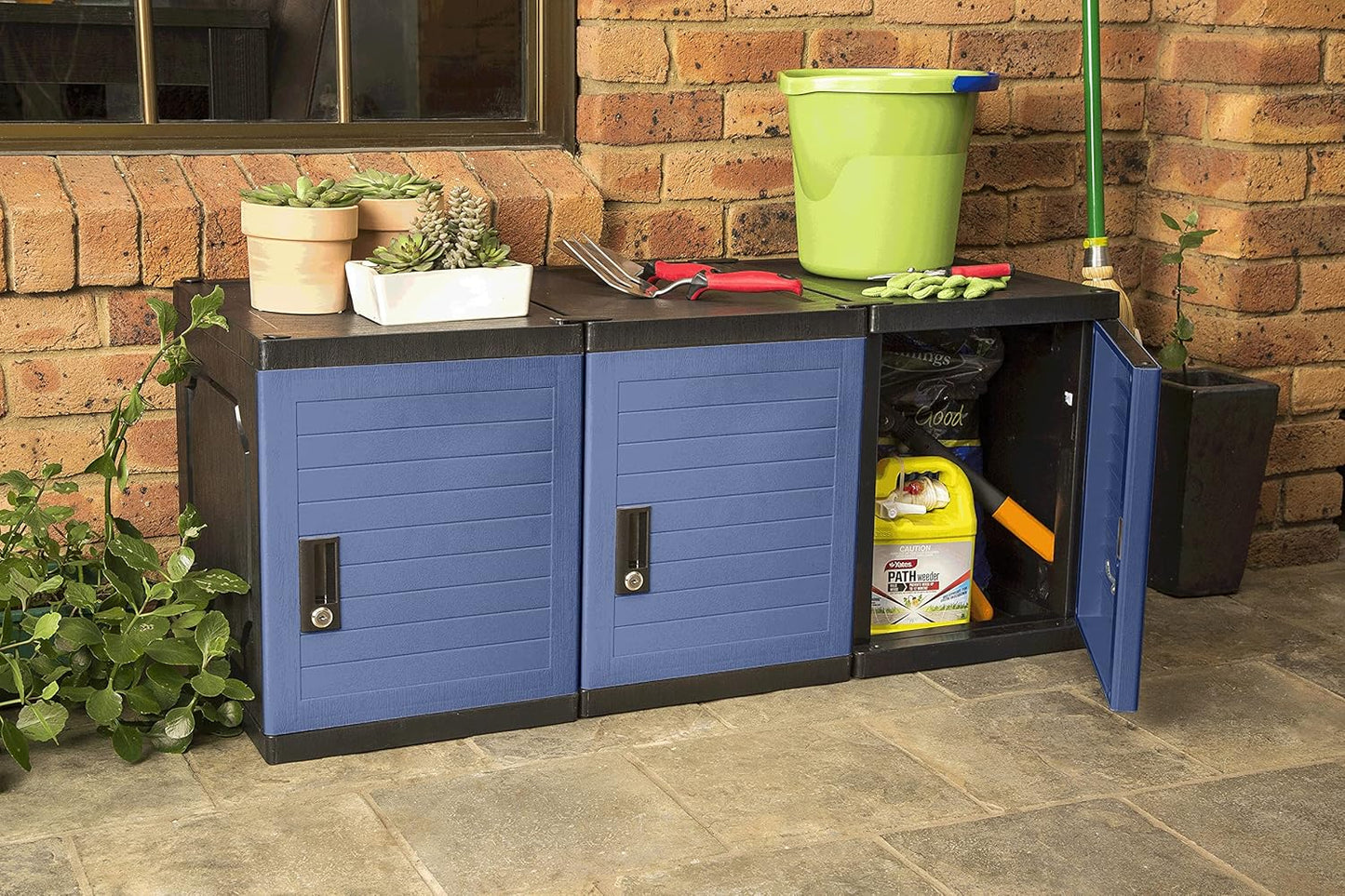 Jink Kids Locker, 19", Lockable/Stackable Storage Locker Box, Great for Home, School & Office (Royal Blue)