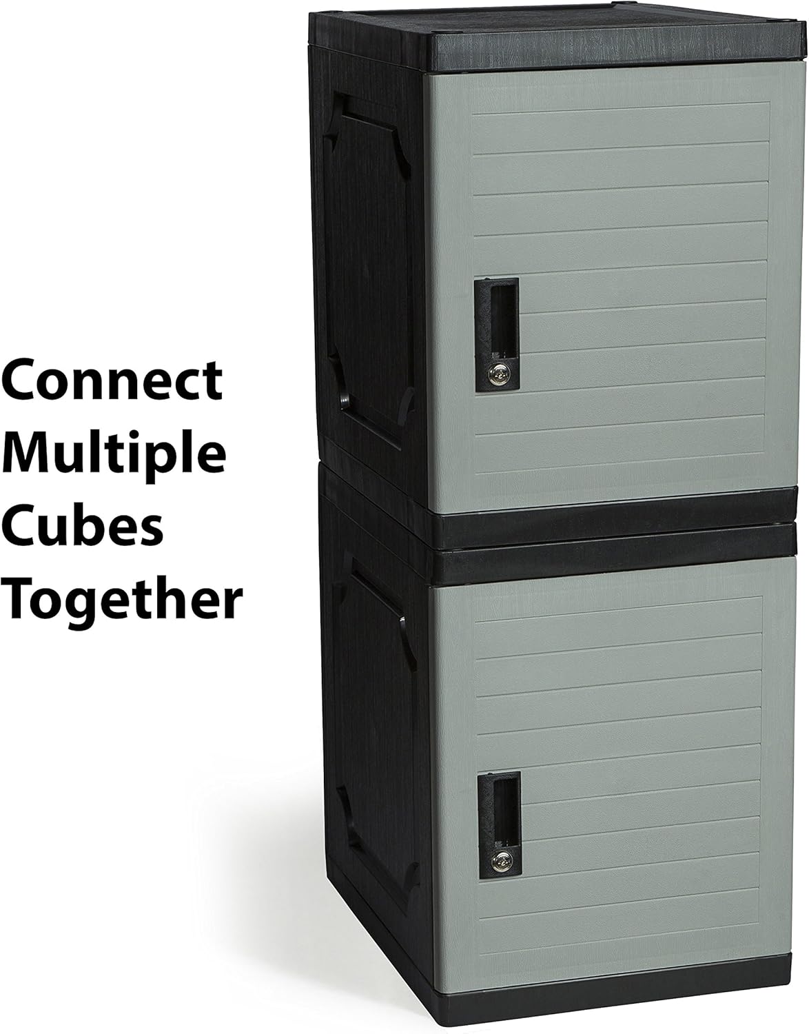 Jink Locker - Lockable Storage Cabinet with Keys, 19” - Great Locking Storage Box Solution for Home, Garage, Office or Outdoor (Gray)