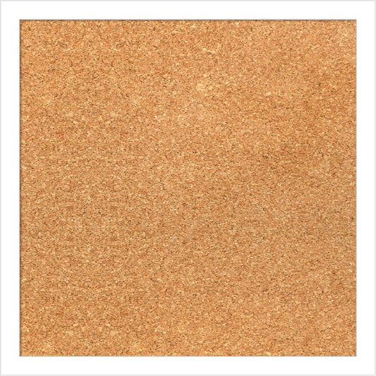 Amanti Art Natural Cork Board for Wall, 15x15 Vision Board with White Frame, Small Corkboard Office Decor for Home Organization, Modern Corkboard Pinboard to Display Items for Home Organization in