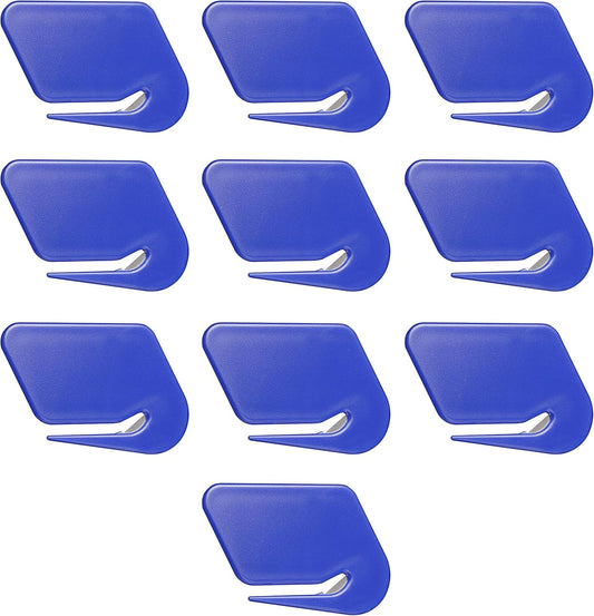 Translucent Plastic Letter Openers Set of 10, Bulk Pack - Perfect for Home or Office - Blue